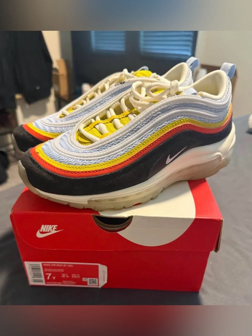 Nike Kids Yellow, Red & Black Air Max 97 Sneakers